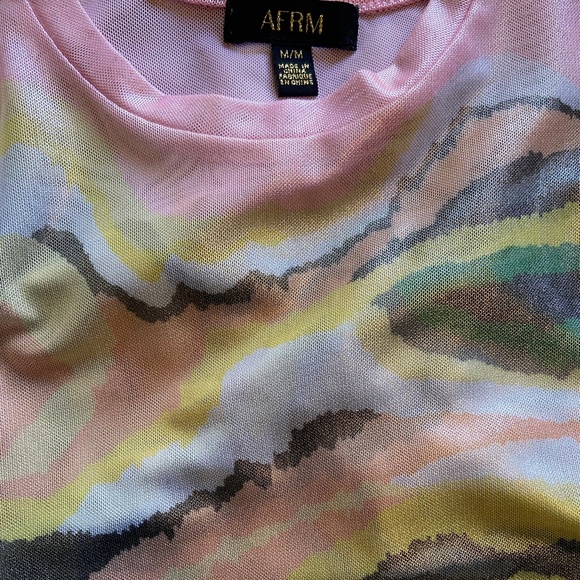 AFRM Kaylee Foil Print Top Soft Linear Abstract- NWOT - Picture 4 of 4